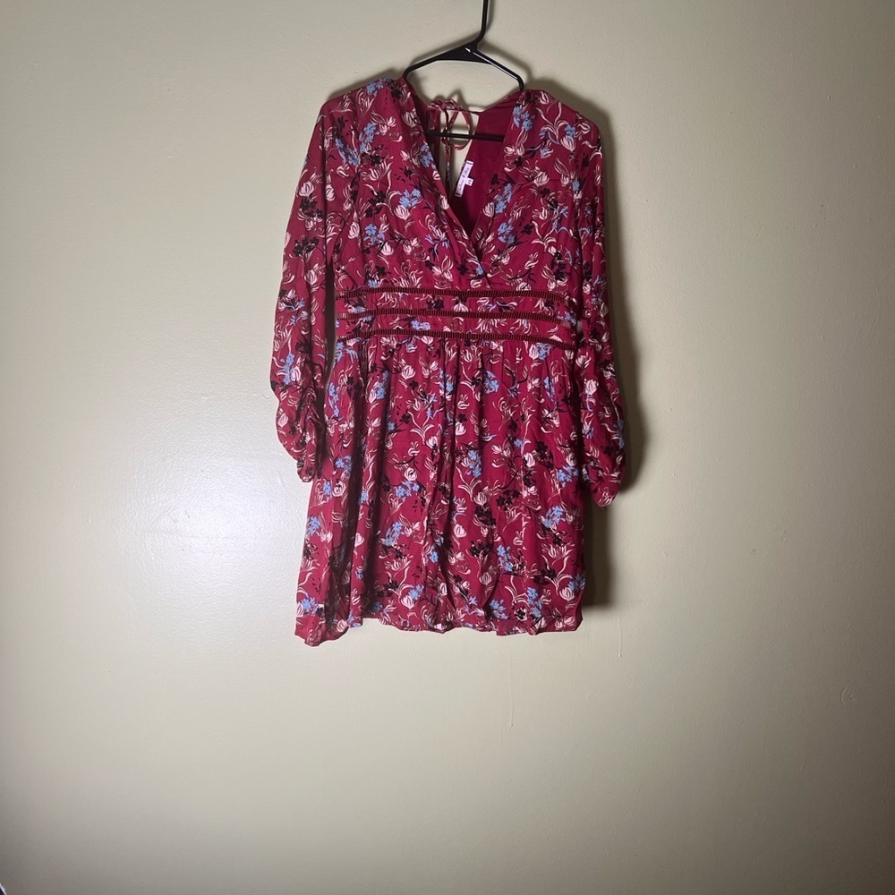 Willow & clay XS red long sleeve bohemian dress